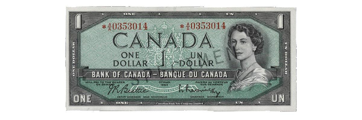 Canadian 1 Dollar Bill Value Chart