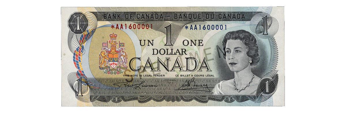 Canadian 1 Dollar Bill Value Chart