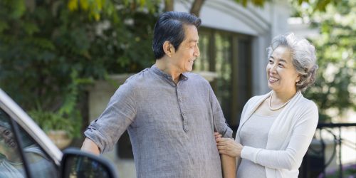 Happy senior asian couple