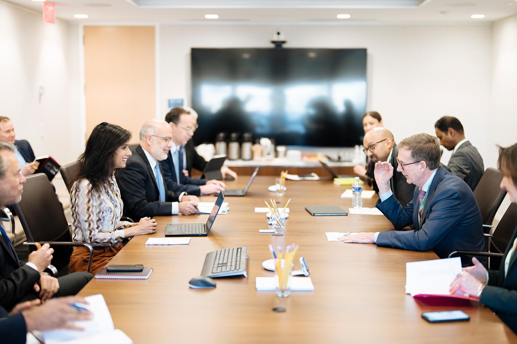 Governor Tiff Macklem with IMF officials Governor Tiff Macklem and colleagues meet with Gita Gopinath, First Deputy Managing Director of the International Monetary Fund (IMF), and other IMF officials in October.